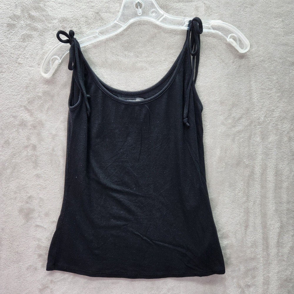 Reformation Cami Womens XS Black Ribbed Adjustable Spaghetti Tie Strap‎ Tank Top